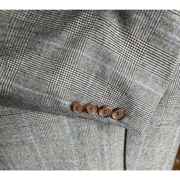 Lauren Ralph Lauren Men Size Black/White Glen Check Wool Two Button Blazer 44R - Picture 5 of 15